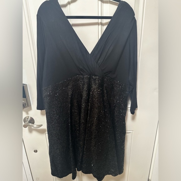 Torrid - Special Occasion Black Sequin Skater Dress - Picture 3 of 7